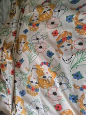 Vintage Fabric Flower Power MOD Groovy Girls 1970s? Cotton Blend 36x58
