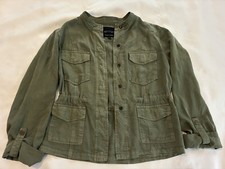 Sanctuary Lightweight Lyocell Utility Field Jacket Military Green Women  s Size S