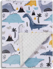 Baby Blanket for Boys Girls Soft Minky with Double Layer Dotted Backing, Color D