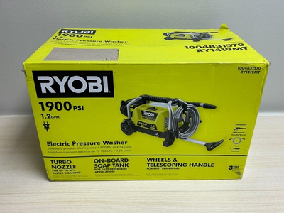 #ad RYOBI 1900 PSI 1.2 GPM Cold Water Wheeled Electric Pressure Washer $110.00