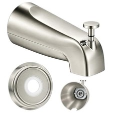5 1/4" Tub Spout with Diverter and Metal Cover, for 1/2'' IPS Brushed Nickel