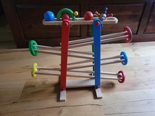 Kugelbahn aus Holz Mit 4 Kugeln Kinder Holzspielzeug