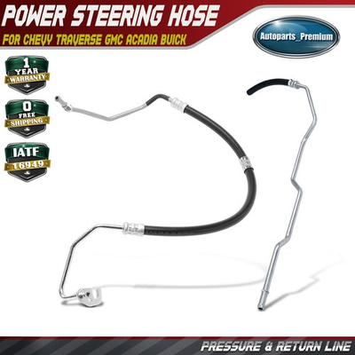 #ad 2x Power Steering Pressure amp; Return Line Hose Assy for Chevy Traverse GMC Acadia $64.79