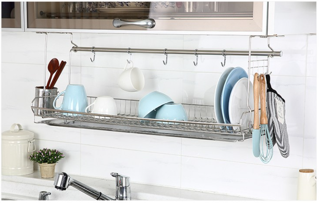 Stainless Space Under Shelf  Dish Drying Rack Drainer Dryer Tray Storage / 800w