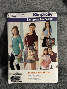 Simplicity 2164 Easy Handbag Purse Tote Bag Learn to Sew Pattern Easy ~ UNCUT
