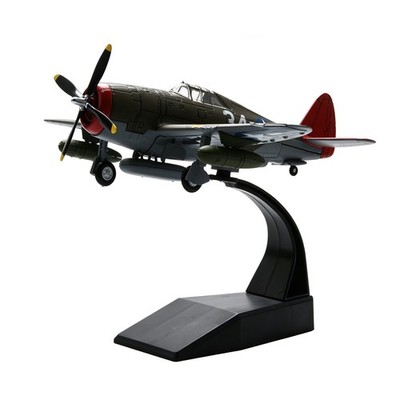 USAAF P-47D Thunderbolt Fighter Diecast Model 1/72 Olive Paint Red Nose Display