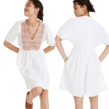 MADEWELL Embroidered Poplun Mini Dress - Size S