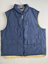 Vintage Lee Storm Rider Vest Mens Large Blue Nylon Puffer Quilted Made USA 70s