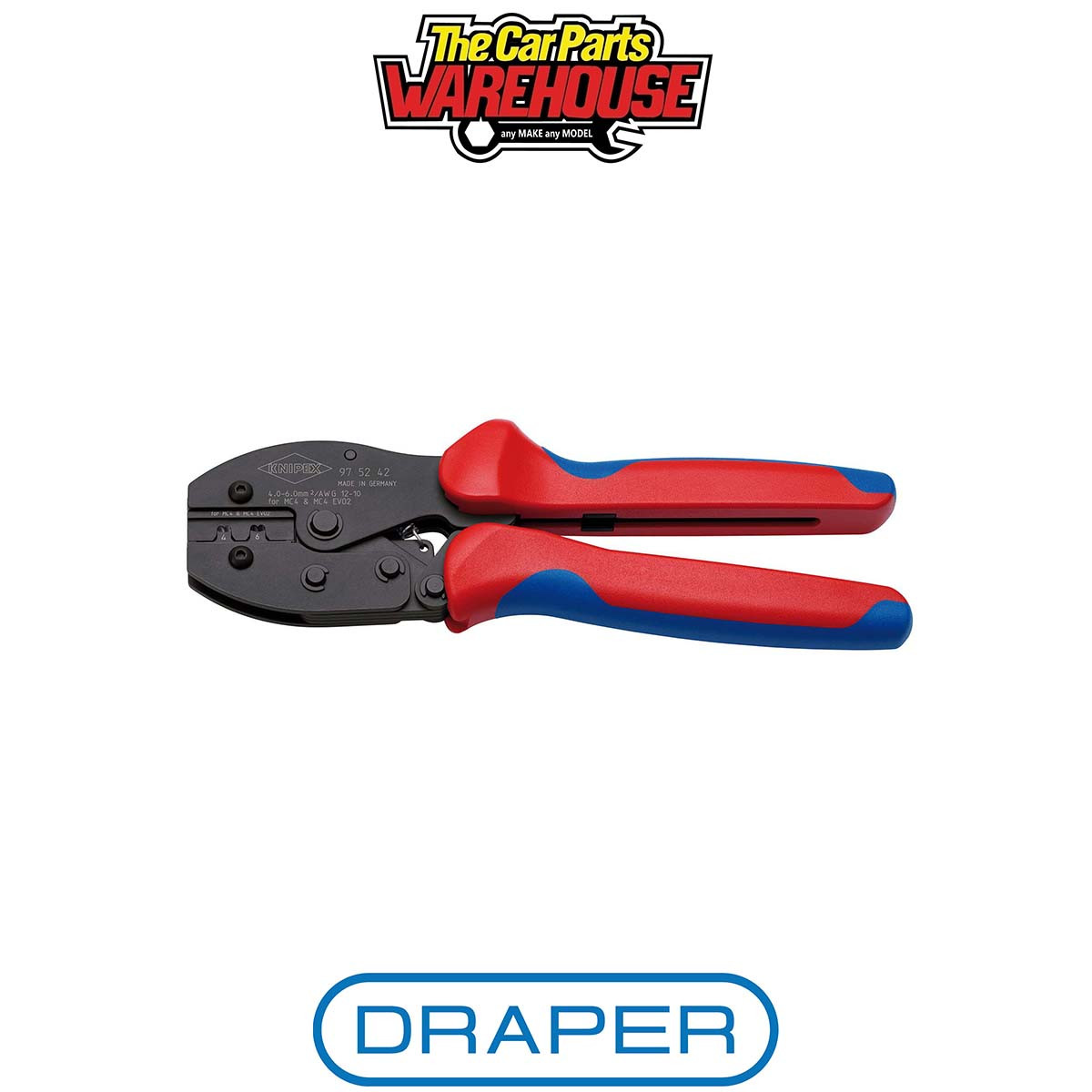 Draper 18146 KNIPEX 97 52 42 SB PreciForce Crimping pliers for MC4/MC4 EVO 220mm