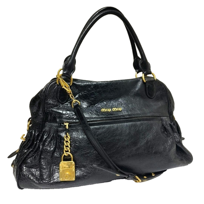 Miu Miu Archive Handbag Shoulder Leather Cadena Motif Vitello