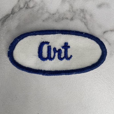 Vintage ART Name Tag Work Shirt Job Uniform Embroidered Sew On Patch B11