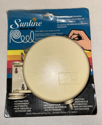 Sunline 40' Retractable Clothesline Reel Model R400 Butts MFG USA Vintage New - Picture 2 of 4