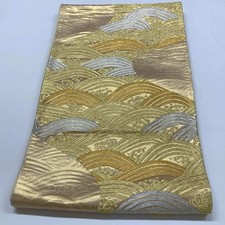 6308# Japanischer Vintage Fukuro Obi Gürtel Kimono Stoff Seide Traditionell