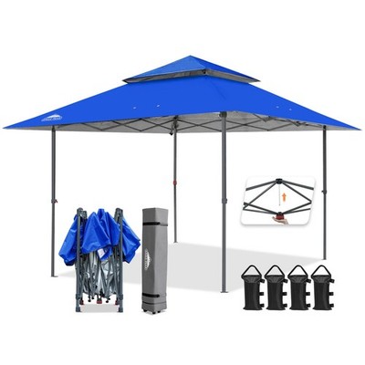 Pop Up Canopy Tent 13x13 Straight Leg Instant Outdoor Shelter Blue EAGLE PEAK