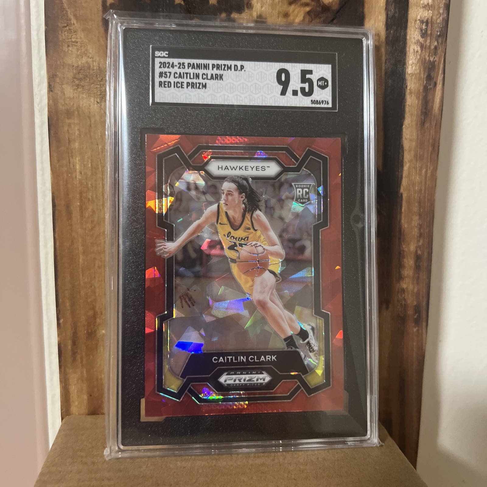 2024 Panini Prizm Draft Picks #57 Caitlin Clark RC Red Ice SGC 9.5