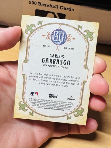 Carlos Carrasco New York Mets 2022 Topps Gypsy Queen Baseball Card #147 - Bild 2 von 2