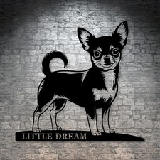 Personalized Chihuahua Name Metal Sign. Custom Dog Owner Wall Decor Gift