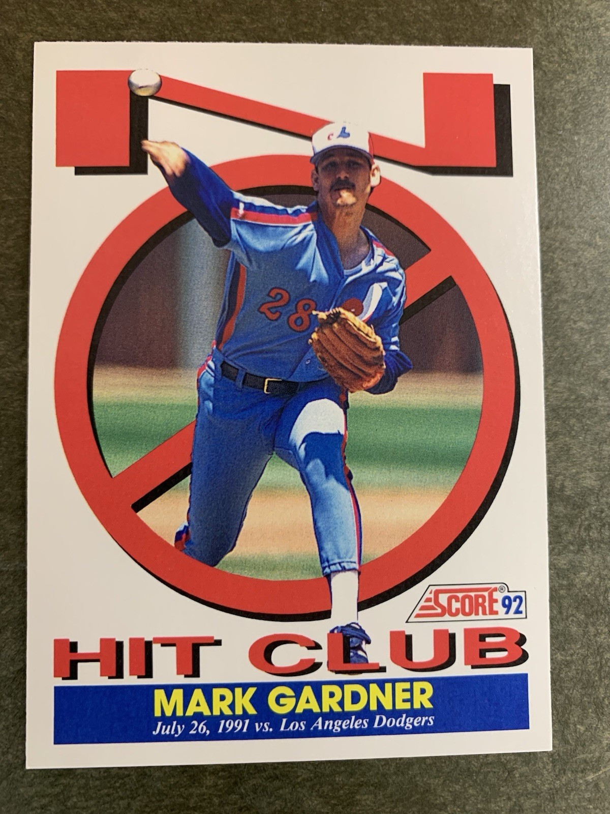 1992 Score #785 Mark Gardner No Hit Club