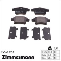 Zimmermann 24540.165.1 Bremsbelagsatz FüR Citroen C4 C4 Grand UA UD