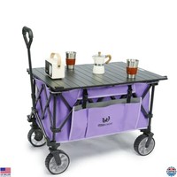 Heavy Duty Folding Utility Wagon 400Lbs Collapsible with Table & Side Pocket