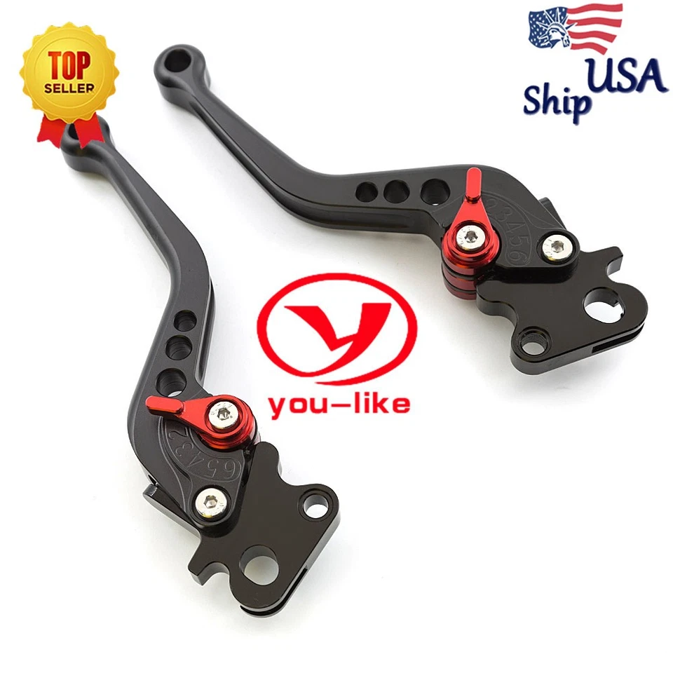 CNC Adjust Short Brake Clutch Levers For Yamaha FZ1 FAZER  2001-2005 2004 2003 - Image 2 of 4