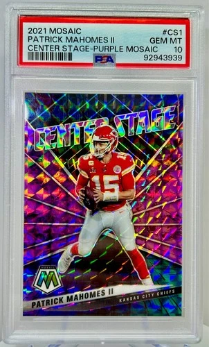2021 Center Stage-Purple Mosaic #'d /49 Patrick Mahomes II #CS1 PSA 10 GEM MT