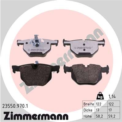 Zimmermann 23550.970.1 Brake Pad Set, Disc Brake for BMW, BMW (Brilliance)
