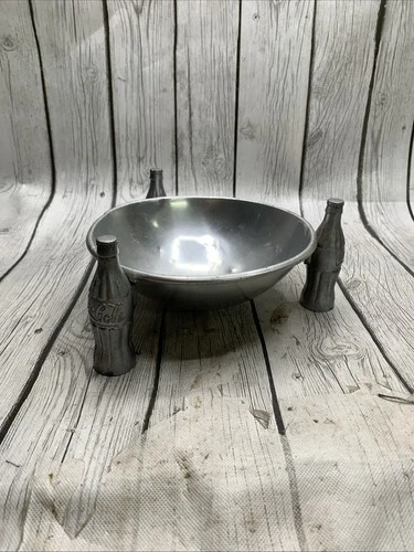 Coca Cola 1935 Aluminum Pretzel Dish.  Classic Vintage History