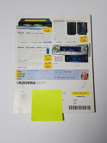 Crutchfield Winter 2003 Catalog Car Audio, Alpine, Sony, Infinity Kicker MTX JBL - Picture 2 of 2