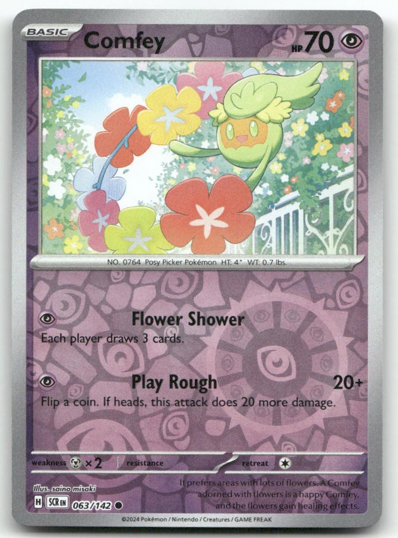 COMFEY 063/142 C Stellar Crown Pokemon Reverse Holo LP