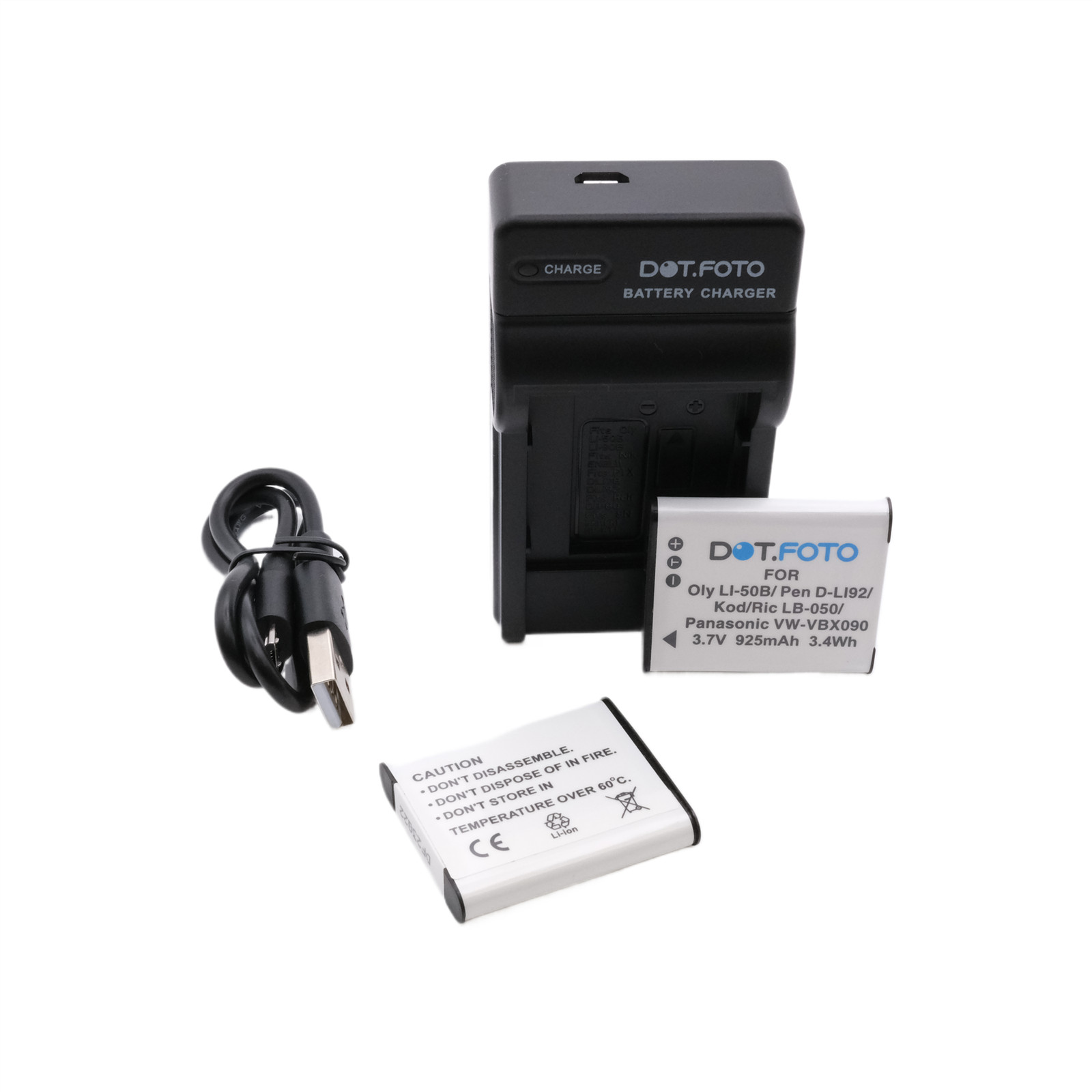 2x LI-50B Battery & USB Charger for Olympus TG-830 TG-850 TG-860 XZ-1 XZ-10