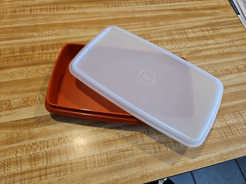 Vintage Tupperware 816-11 Deli Keeper Cheese Cold Cuts Paprika Red With Lid