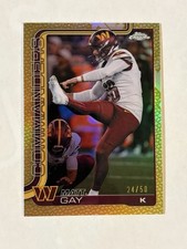 2025 Topps Chrome Football Matt Gay #300 Gold Leather Football / 50 Commanders