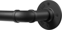 Gardinenstange Schwarz 80-218 Cm 25Mm Industrial Vorhangstange FüR Fenster