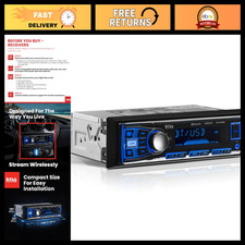 Bluetooth Car Stereo Single DIN, USB/AUX Input, AM/FM Radio, Hands-Free Calling