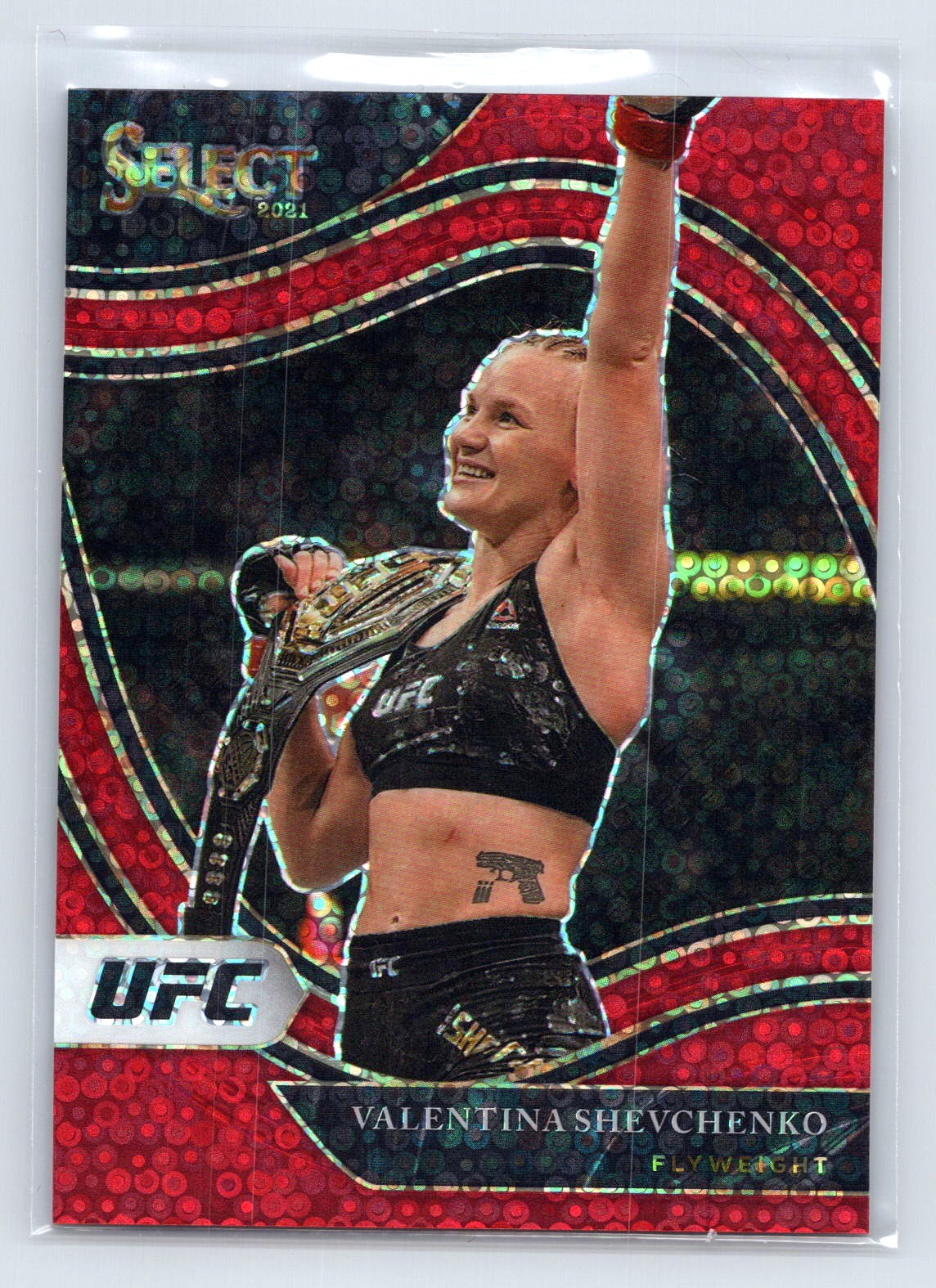 2021 Panini Select UFC #281 Valentina Shevchenko Red Disco Prizms /199