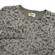 Show Me Your Mumu Tunic Dress Green/Gray Lace Overlay Lined Women's Small