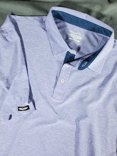 Straight Downs Performance Mens Polo 2xl Purple Course Logo On Sleeve Stretch - Picture 1 of 9