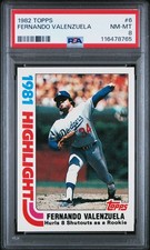 1982 TOPPS #6 FERNANDO VALENZUELA PSA 8