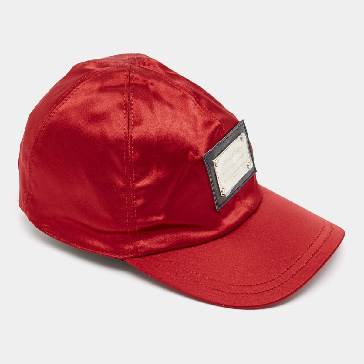 Dolce & Gabbana ベースボールキャップ 57cm Dolce Gabbana Vintage Red Satin Logo Patch Cap Size 57 | eBay