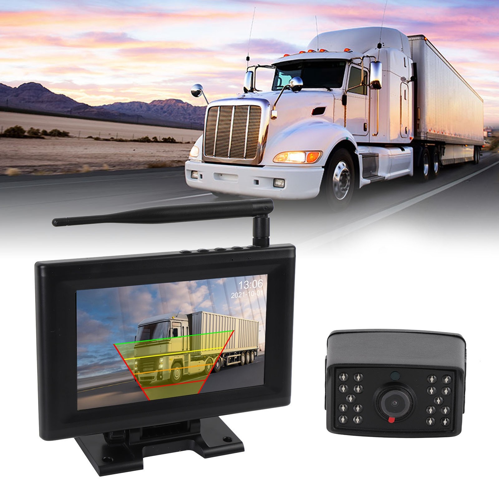 RV Backup Camera Wireless 7 Inch HD Display 120° Angle Reverse Rear View Camera