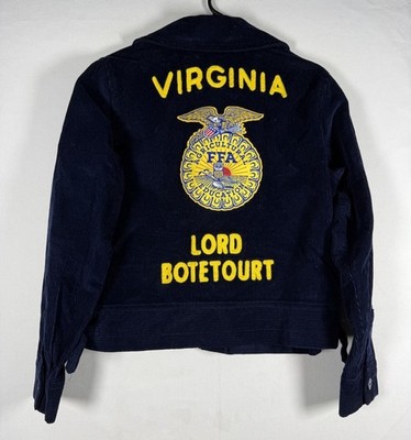 90s FFA Virginia Corduroy Jacket Navy Blue 103-40 Vintage Workwear No Name