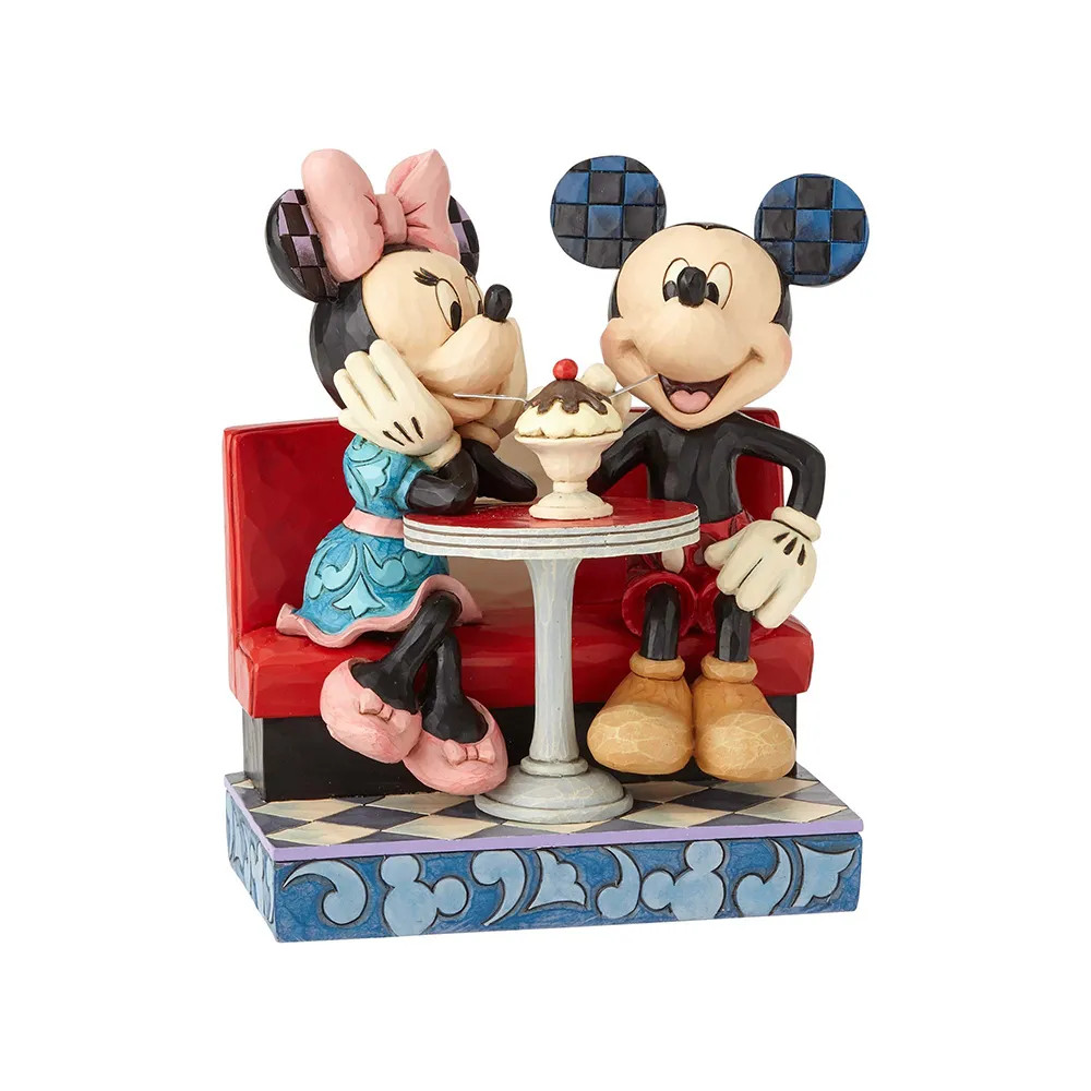 Jim Shore Disney Traditions MICKEY AND MINNIE MOUSE IN SODA SHOP