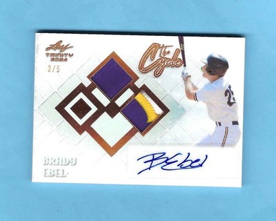 2024 Leaf Trinity Baseball Brady Ebel Dual Relic & Auto #3/5