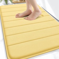 OLANLY Memory Foam Bath Mat 32x20, Super Soft Absorbent 32" X 20", Yellow