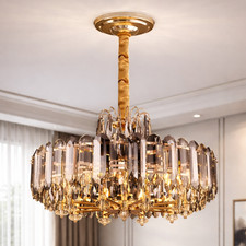 Crystal Chandelier Ceiling Light Modern Gold Luxury LED Pendant Lamp E14 Hall UK