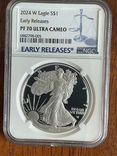 2024 W AMERICAN SILVER EAGLE NGC PF70 EARLY RELEASES
