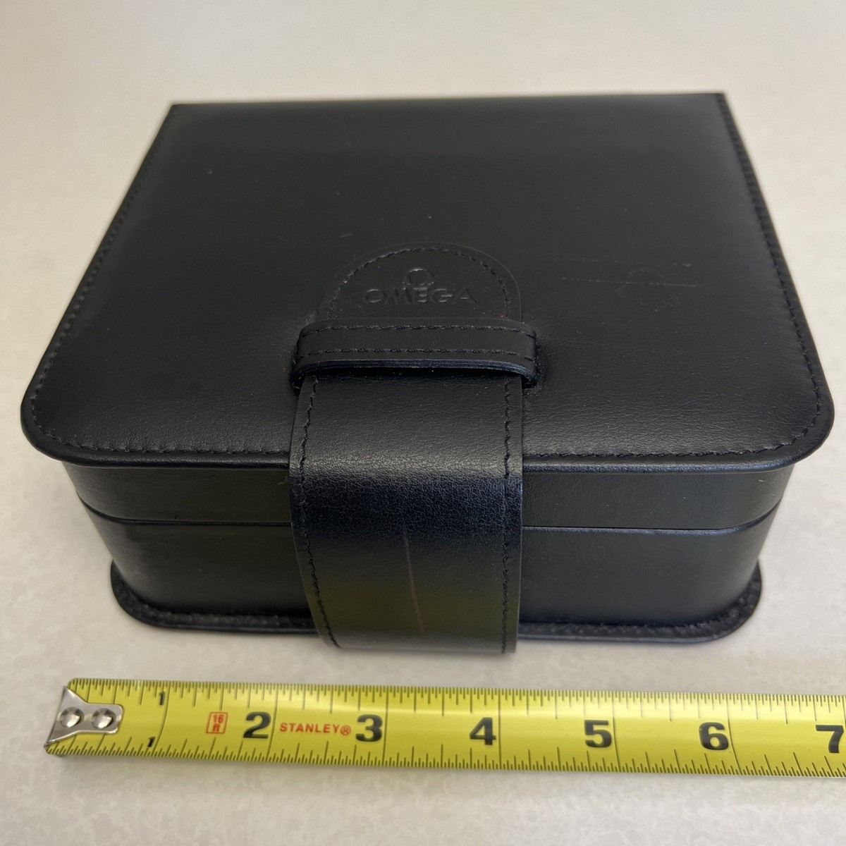 Authentic Omega Black Leather Watch Box Case For Speedmaster w