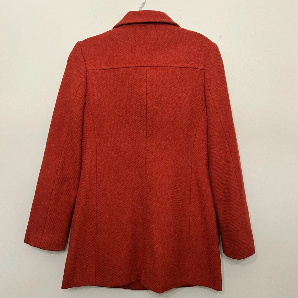 Gadzooks Wool Blend Overcoat Womens Medium Button Front Pockets Trench Midi - Image 2 of 4