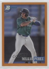 2021 Bowman Heritage Prospects Orange Chrome Refractor 9/25 Milkar Perez 0m7o